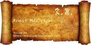 Kneif Márton névjegykártya